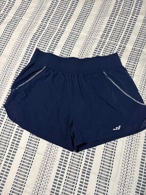 Women's Navy Athletic Shorts with Reflective Trim